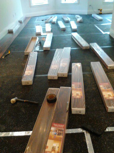 Laminate floor installation - before